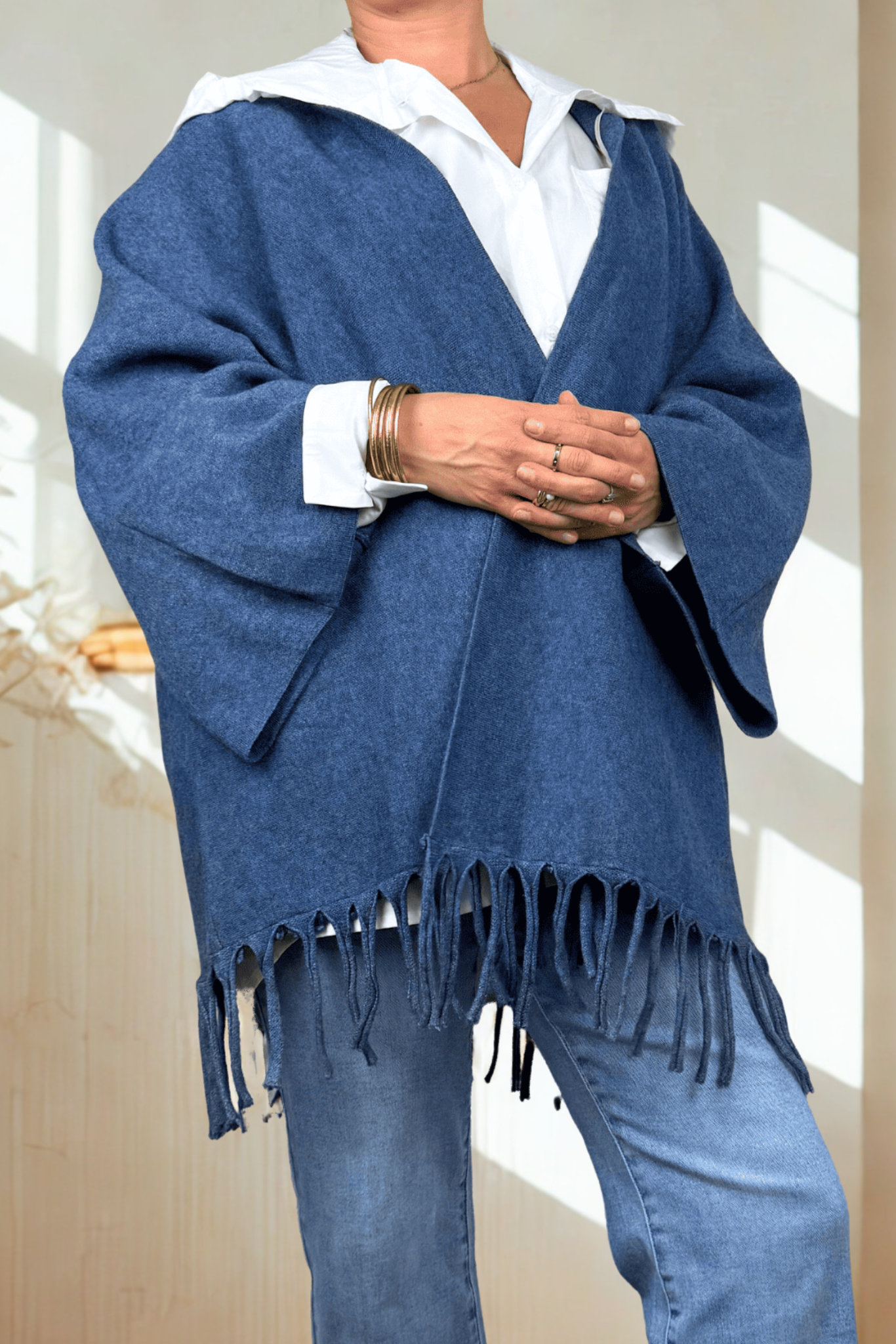 Gilet INDIRA bleu - Taille unique jusqu'au 48