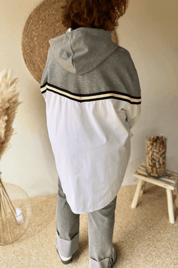 Chemise sweat LEONORE blanc - Taille unique jusqu'au 48 – Image 4