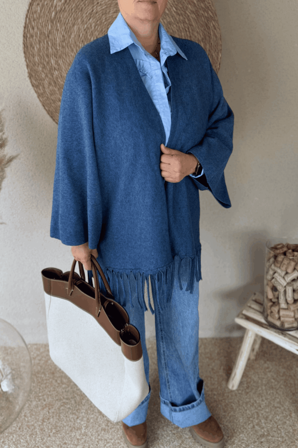 Gilet INDIRA bleu - Taille unique jusqu'au 48 – Image 2