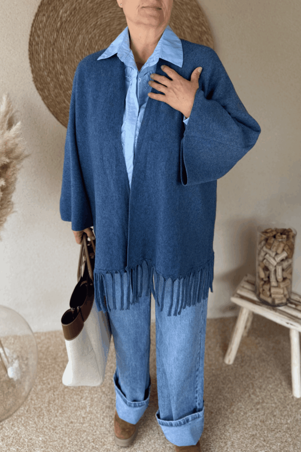 Gilet INDIRA bleu - Taille unique jusqu'au 48 – Image 3