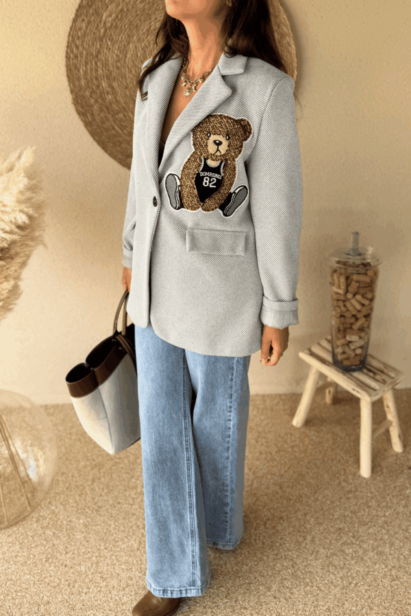 Veste de tailleur TEDDY grise - Taille unique jusqu'au 44 – Image 2