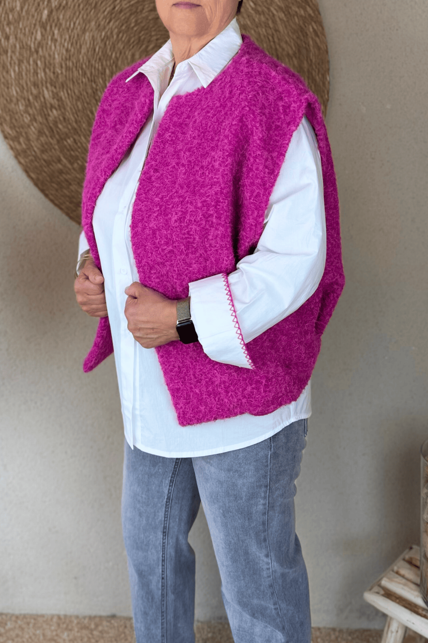 Gilet JOY fuchsia – Taille unique jusqu’au 44