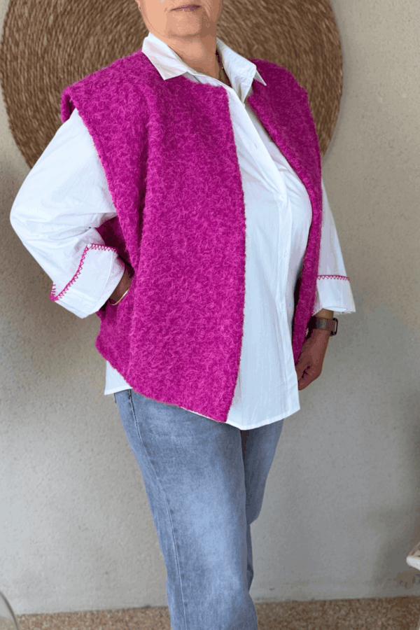 Gilet JOY fuchsia - Taille unique jusqu'au 44 – Image 2