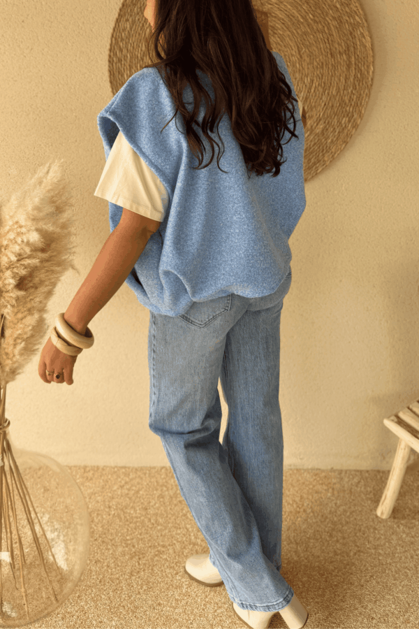 Gilet JOY bleu - Taille unique jusqu'au 44 – Image 5