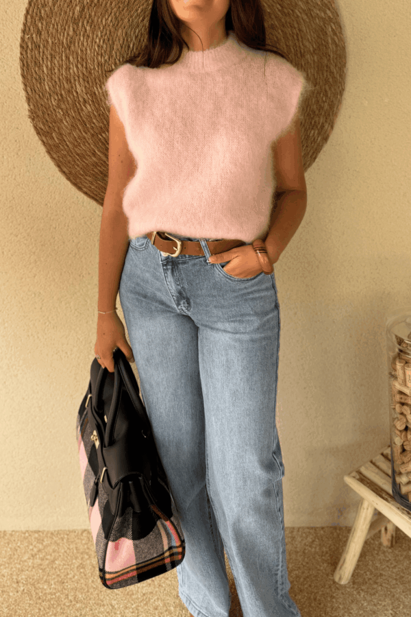 Pull CHARLIE rose - Taille unique jusqu'au 42 – Image 2
