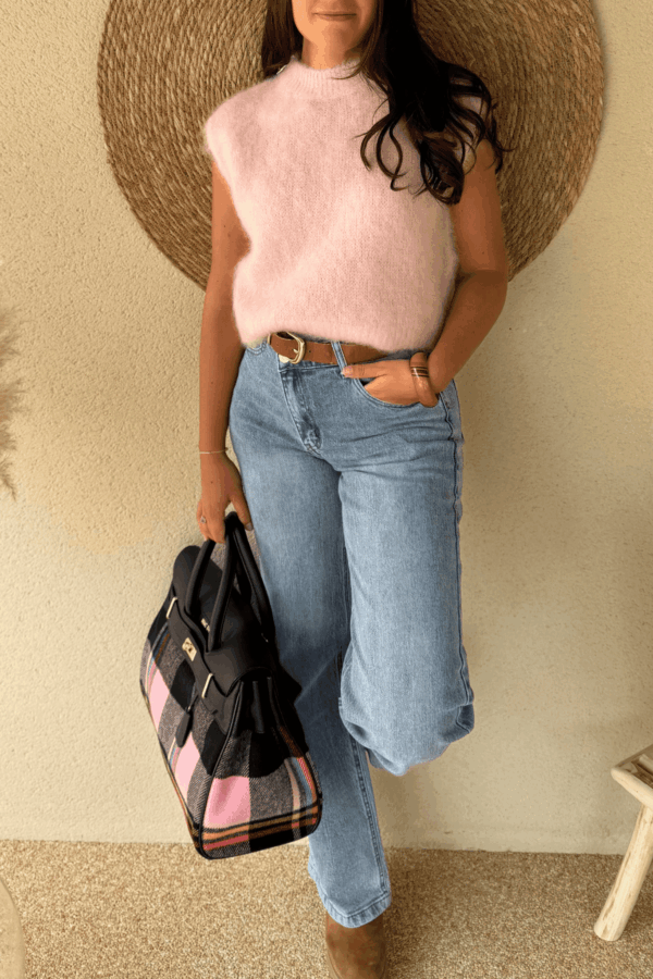 Pull CHARLIE rose - Taille unique jusqu'au 42 – Image 3