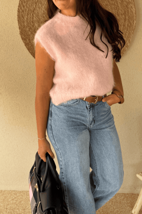 Pull CHARLIE rose - Taille unique jusqu'au 42