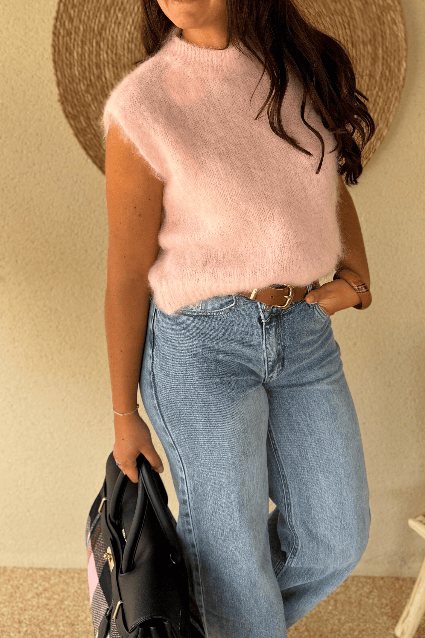Pull CHARLIE rose – Taille unique jusqu’au 42