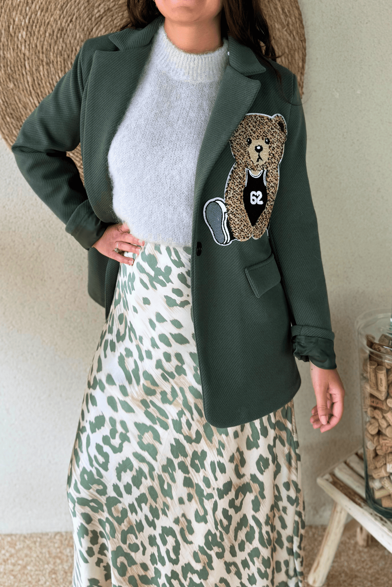 Veste de tailleur TEDDY kaki – Taille unique jusqu’au 44