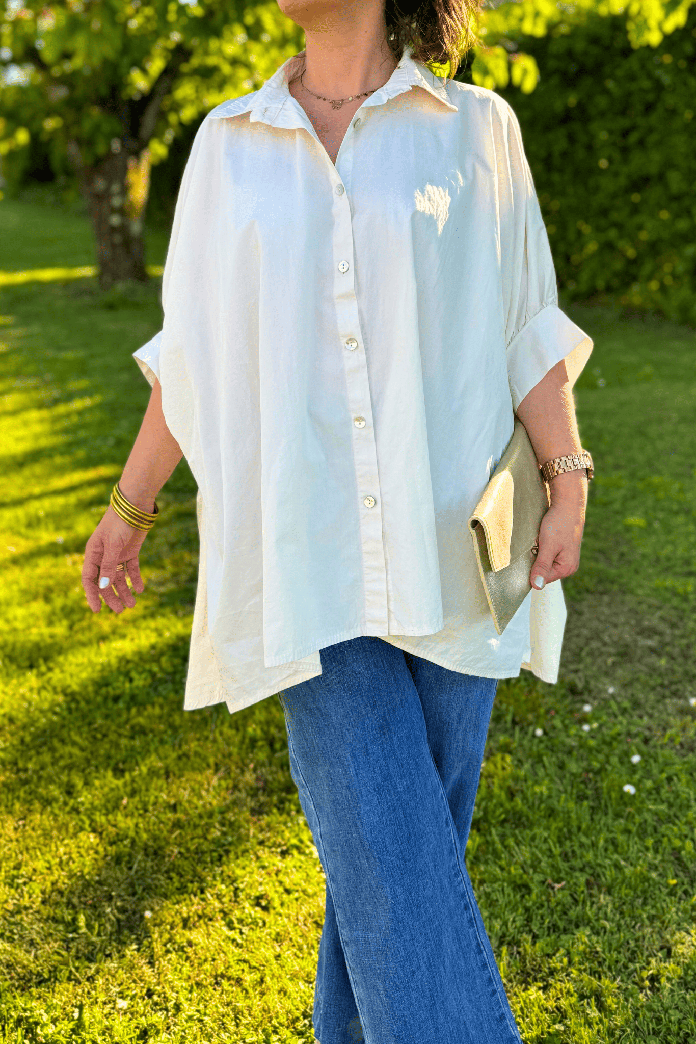 Chemise CARLA beige - Taille unique jusqu'au 48