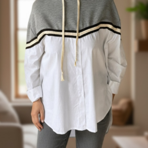Chemise sweat LEONORE blanc - Taille unique jusqu'au 48