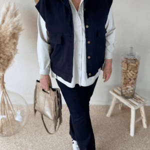 Veste en jean CELIA noir - Taille unique jusqu'au 48