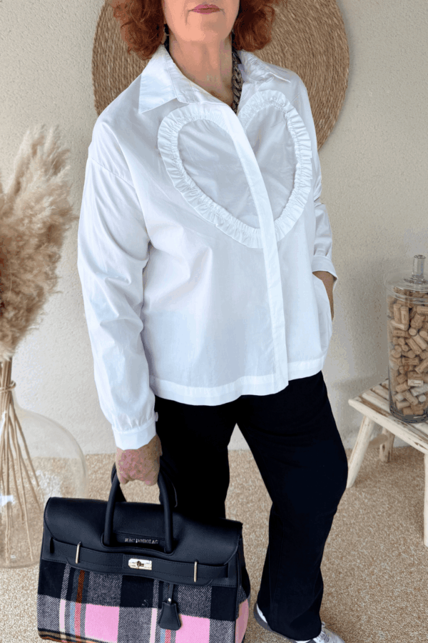 Chemise LINA blanc - Taille unique jusqu'au 48 – Image 2