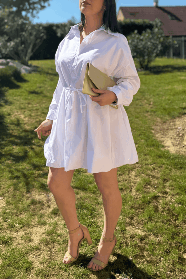 Robe CLARISSE blanche - Taille unique jusqu'au 42 – Image 2