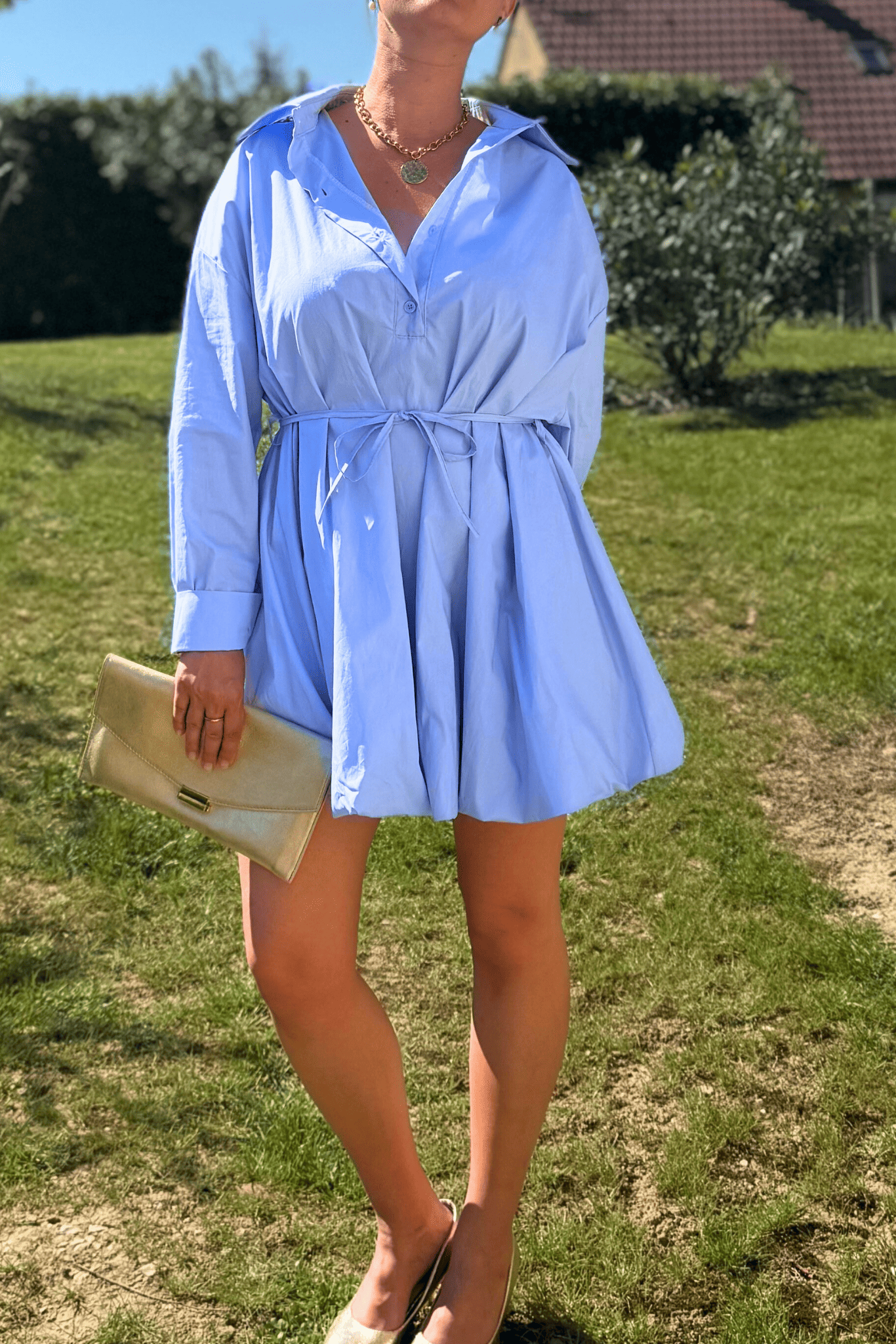 Robe CLARISSE bleu - Taille unique jusqu'au 42