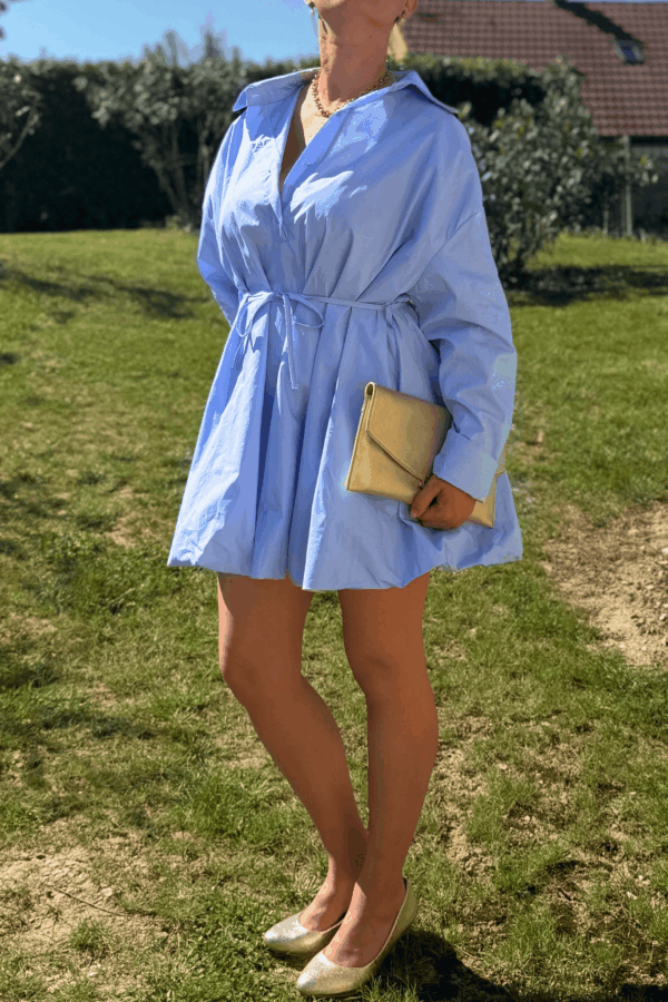 Robe CLARISSE bleu - Taille unique jusqu'au 42 – Image 2