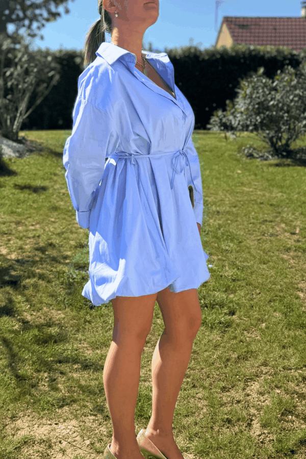 Robe CLARISSE bleu - Taille unique jusqu'au 42 – Image 3