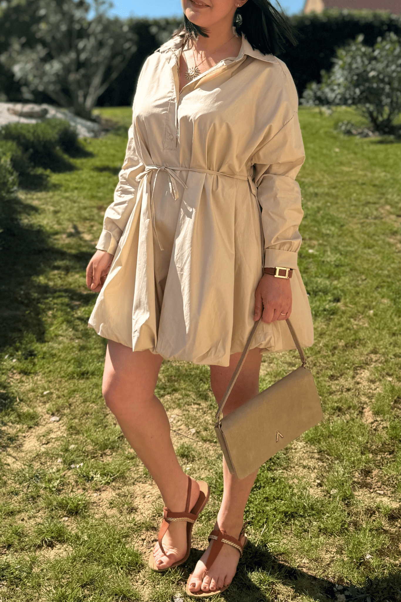 Robe CLARISSE beige - Taille unique jusqu'au 42