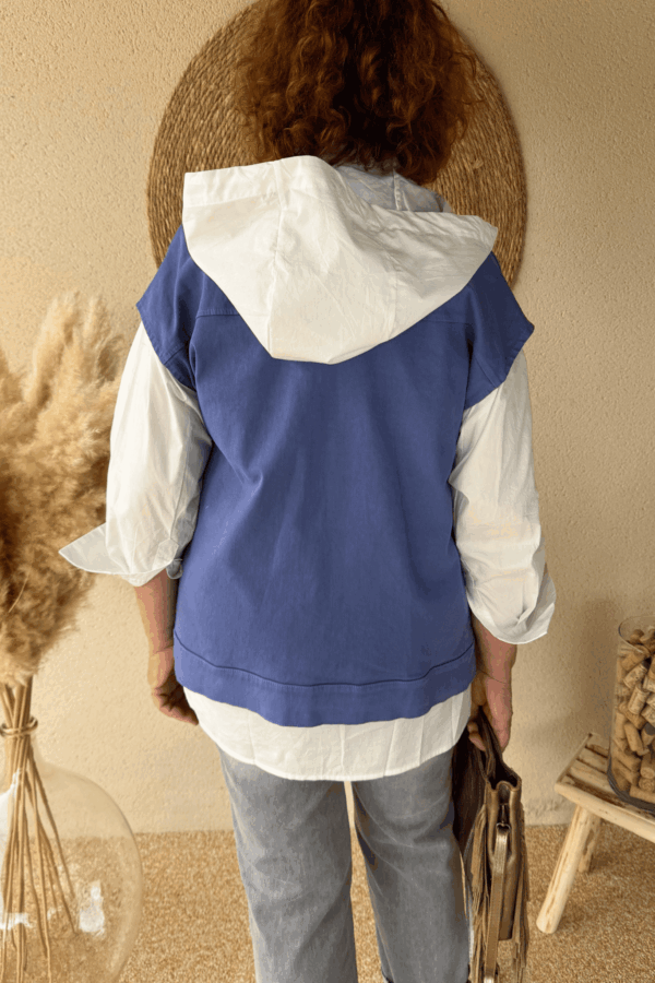 Veste sans manches CELIA bleu indigo - Taille unique jusqu'au 48 – Image 5
