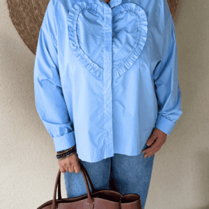 Chemise LINA bleu - Taille unique jusqu'au 48