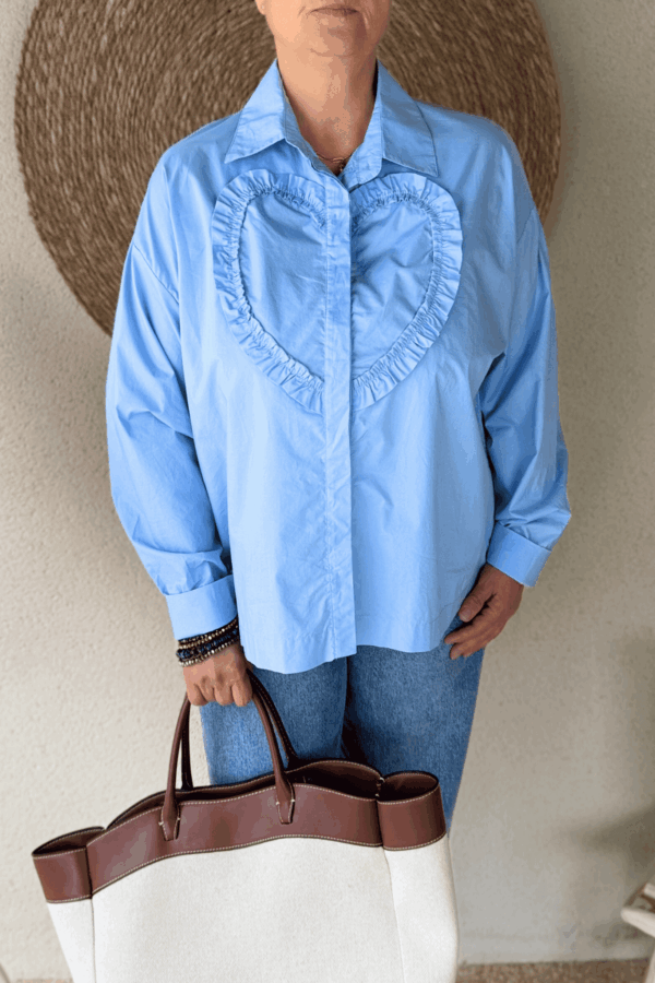 Chemise LINA bleu - Taille unique jusqu'au 48