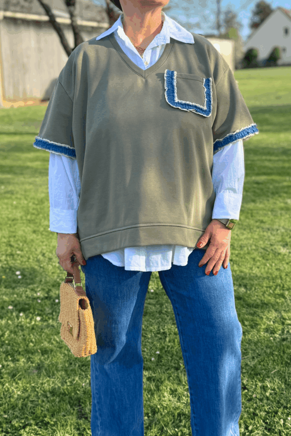 T-shirt ROMY kaki - Taille unique jusqu'au 48