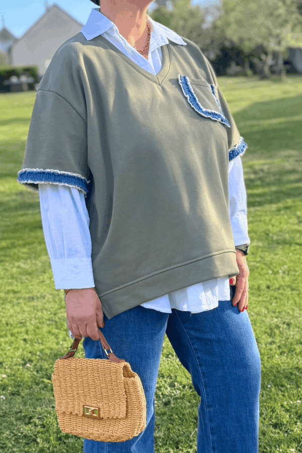T-shirt ROMY kaki - Taille unique jusqu'au 48 – Image 2