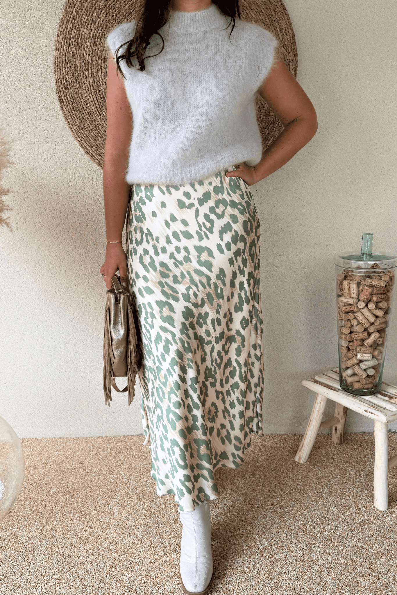 Jupe ALMA kaki – Taille unique jusqu’au 42