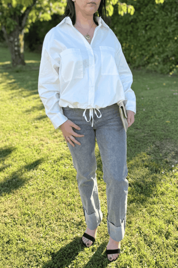 Chemise ANNA Blanc - Taille unique jusqu'au 44 – Image 4