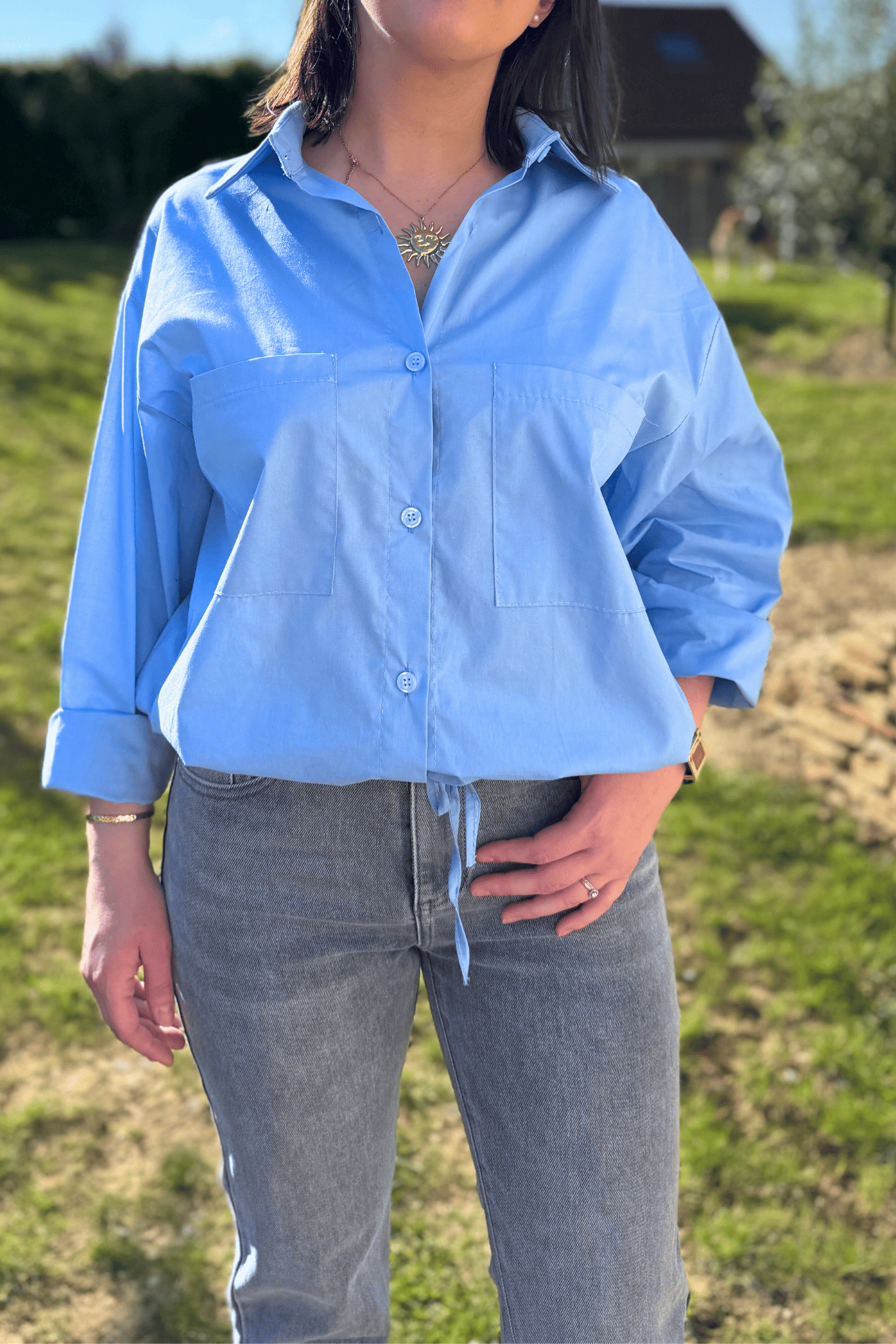 Chemise ANNA bleu - Taille unique jusqu'au 44