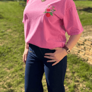 T-shirt CLARA vieux rose - Taille unique jusqu'au 42