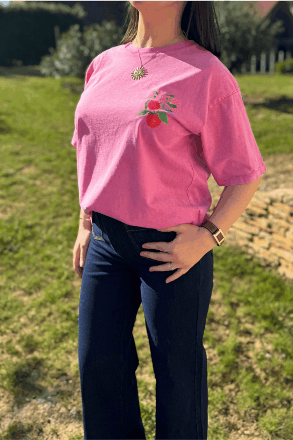 T-shirt CLARA vieux rose - Taille unique jusqu'au 42