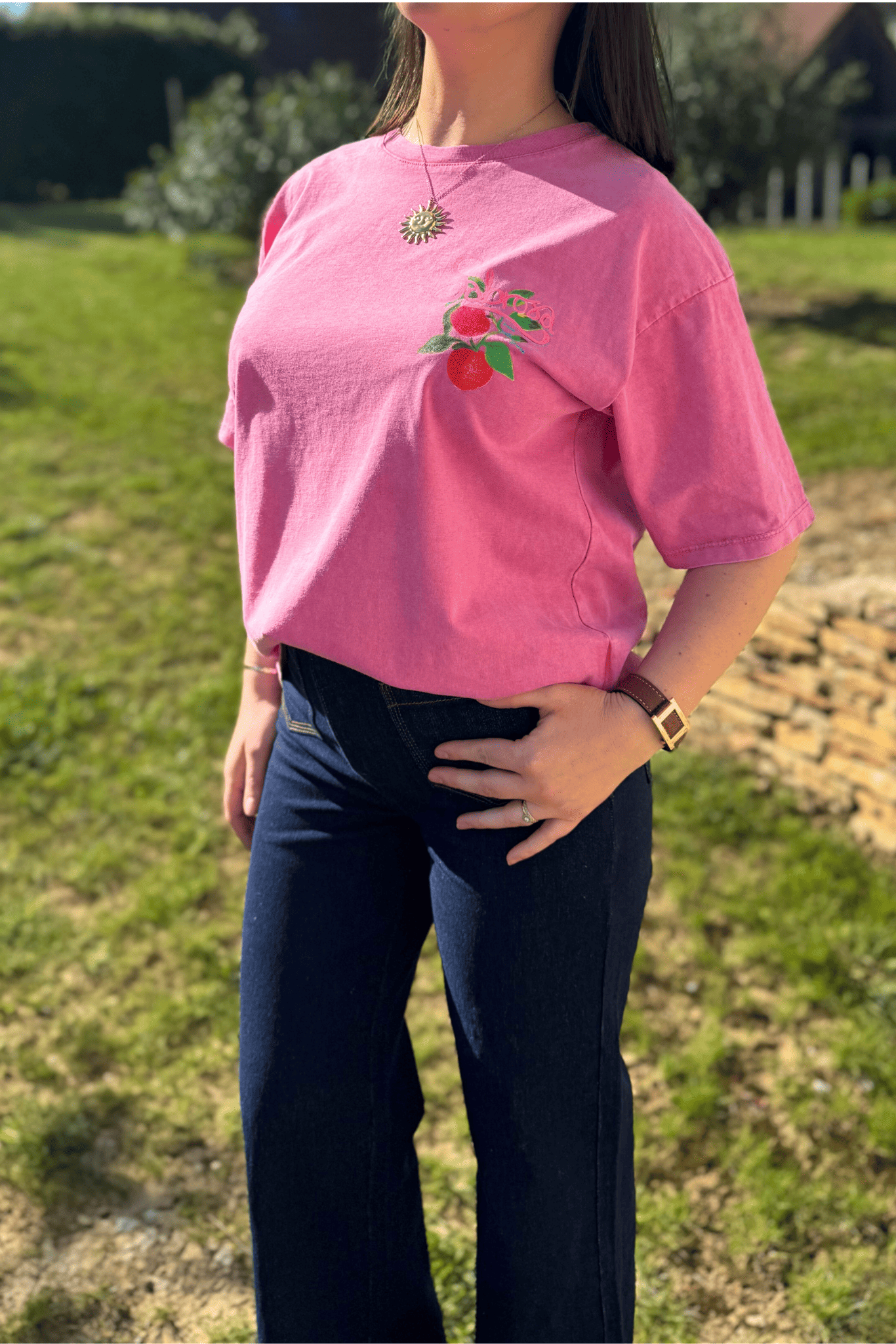 T-shirt CLARA vieux rose - Taille unique jusqu'au 42