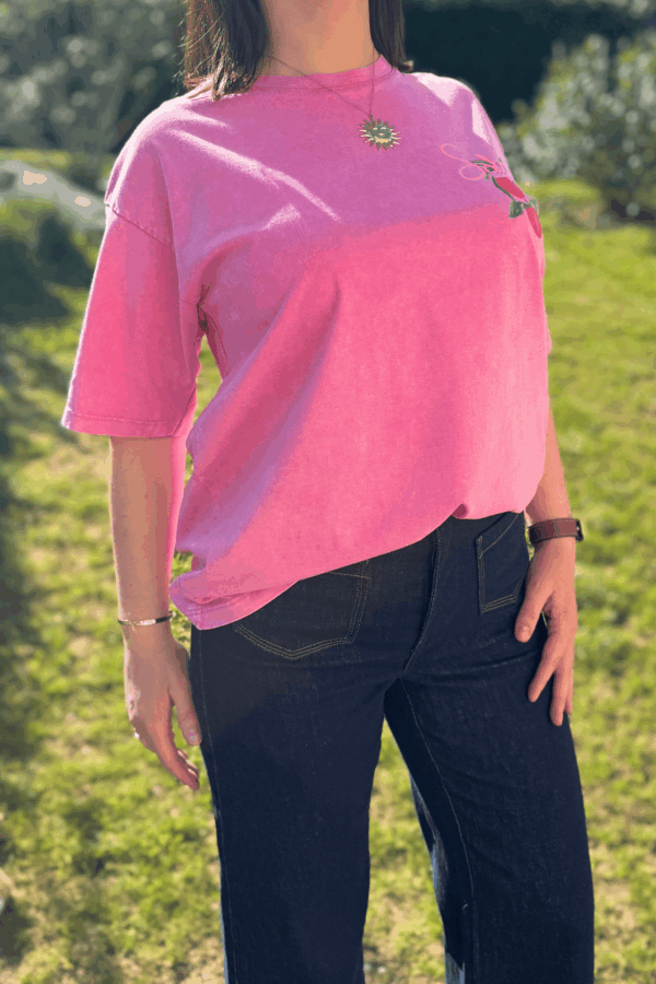 T-shirt CLARA vieux rose - Taille unique jusqu'au 42 – Image 2