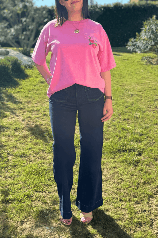 T-shirt CLARA vieux rose - Taille unique jusqu'au 42 – Image 4