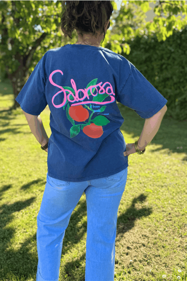 T-shirt CLARA bleu jean - Taille unique jusqu'au 42 – Image 3