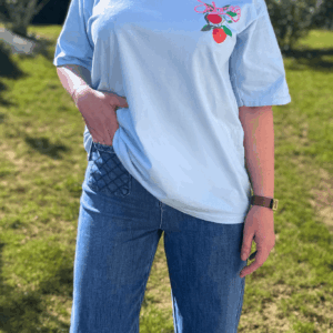 T-shirt CLARA bleu ciel - Taille unique jusqu'au 42