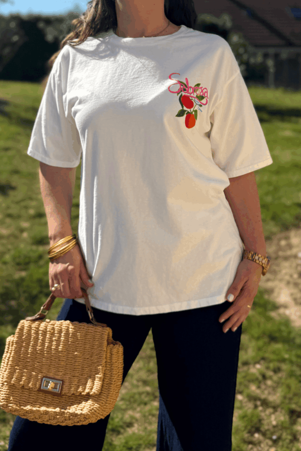 T-shirt CLARA blanc - Taille unique jusqu'au 42