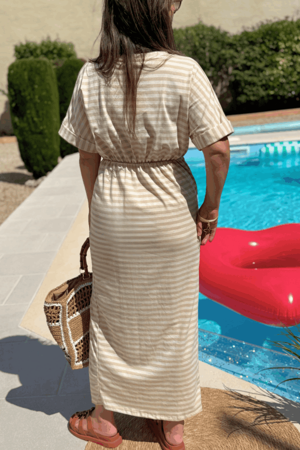 Robe t.shirt Alizée beige - Taille unique jusqu'au 40 – Image 4