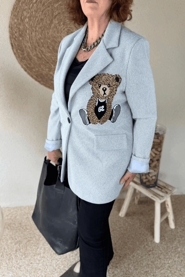 Veste de tailleur TEDDY grise - Taille unique jusqu'au 48 – Image 2