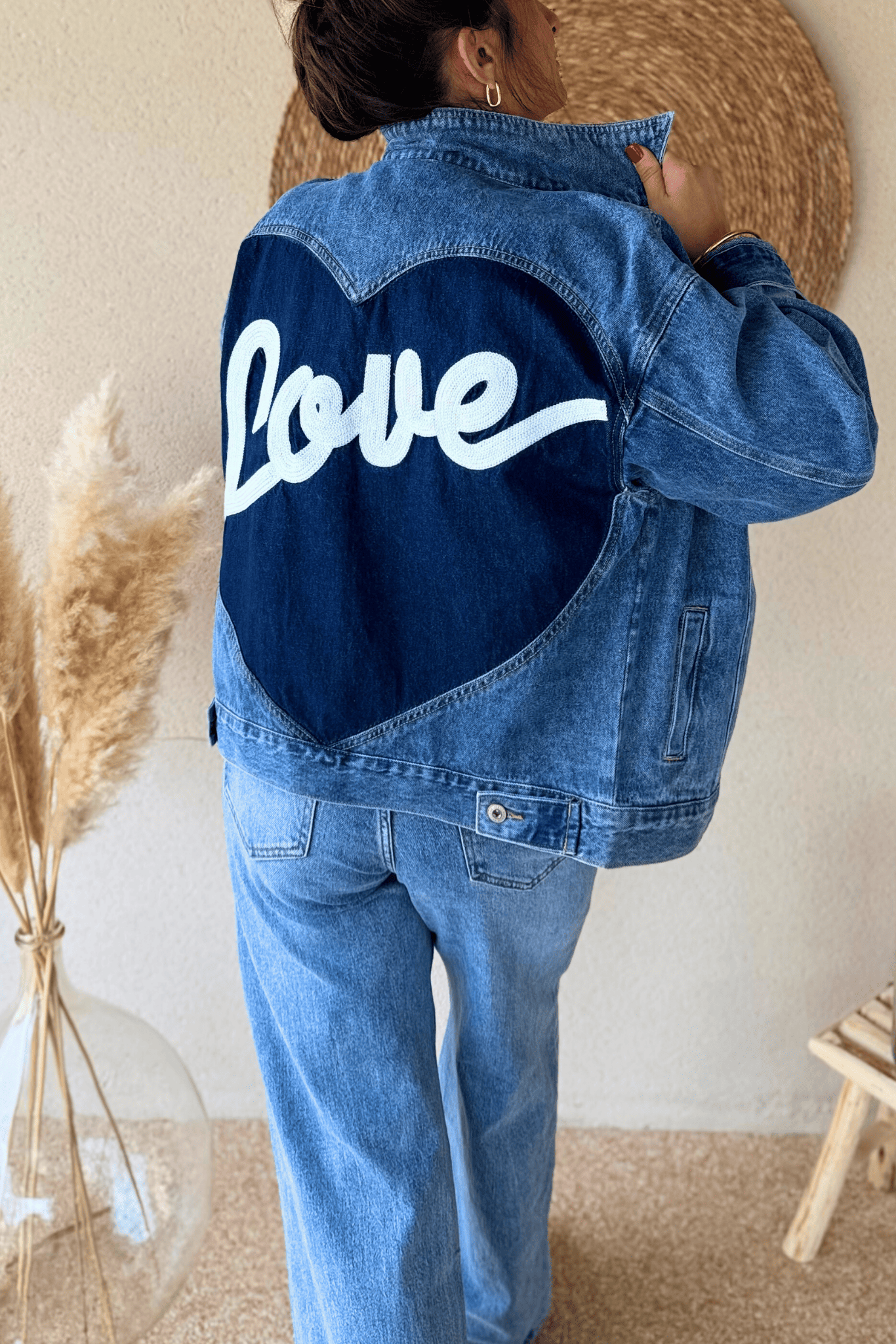 Veste en jean LOVE  – Taille S/M et M/L