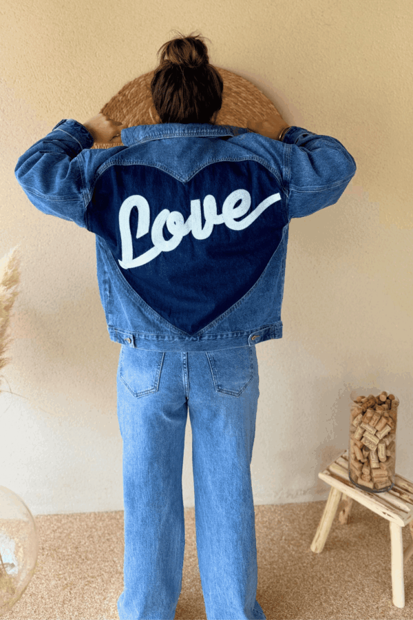 Veste en jean LOVE  - Taille S/M et M/L – Image 8
