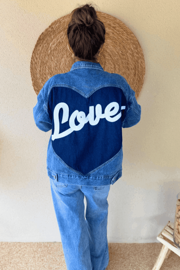 Veste en jean LOVE  - Taille S/M et M/L – Image 7