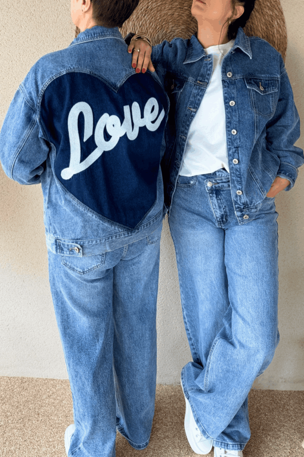 Veste en jean LOVE  - Taille S/M et M/L – Image 11