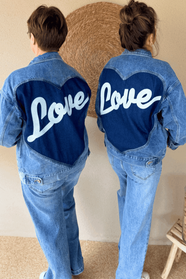Veste en jean LOVE  - Taille S/M et M/L – Image 10