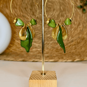 Boucle d'oreille MILA vert