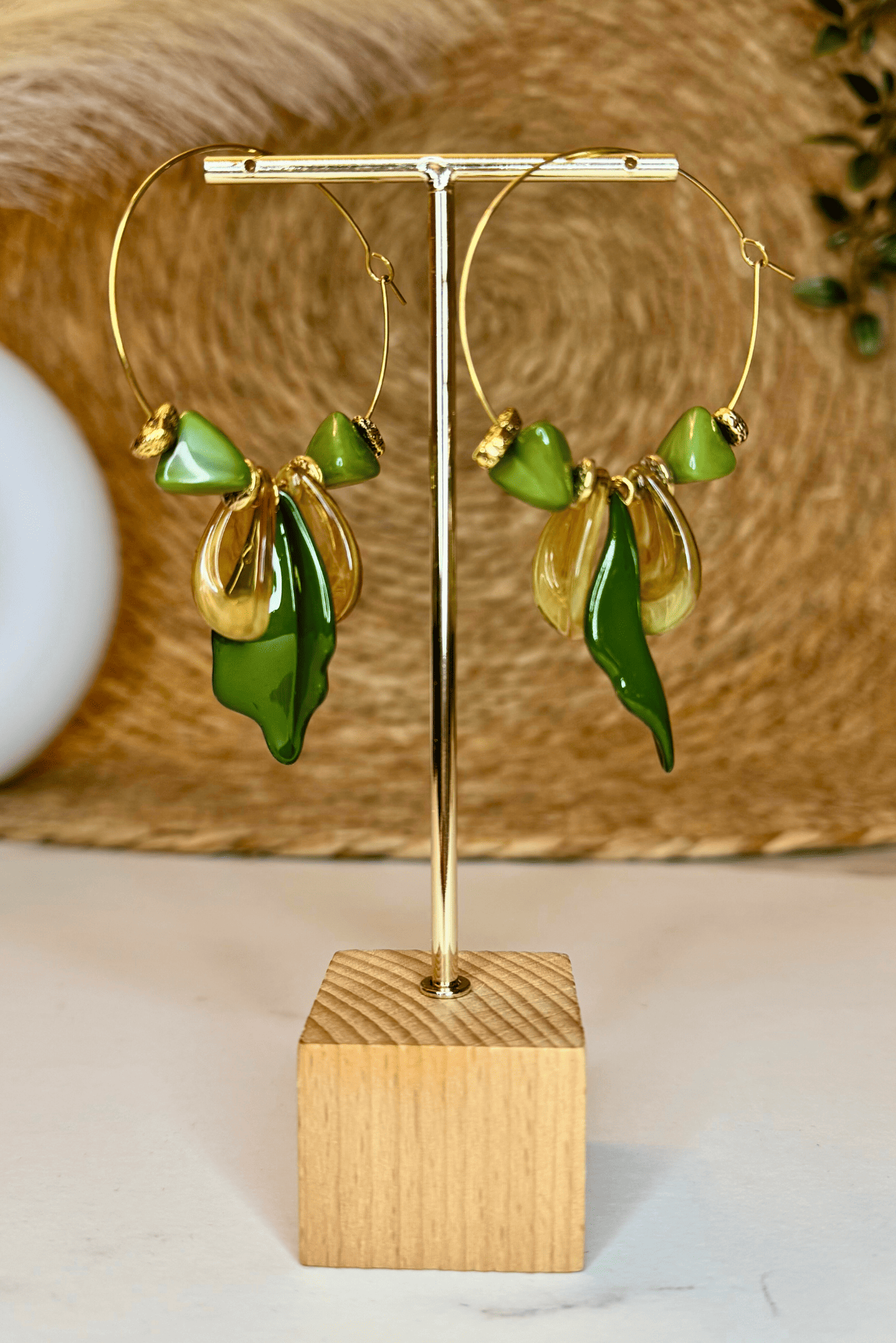 Boucle d’oreille MILA vert
